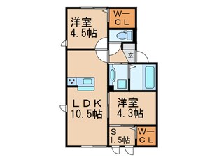 ロイヤルコート紬B棟の物件間取画像